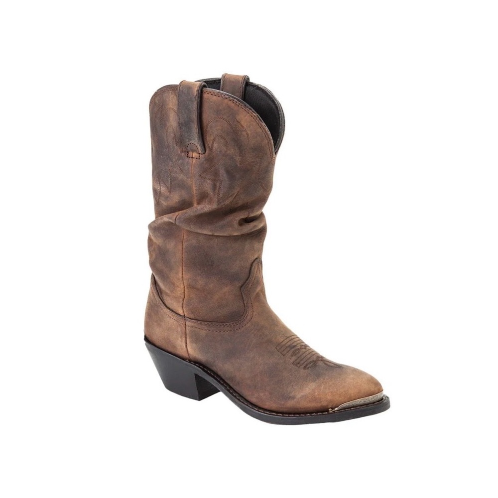 Durango Distressed Tan Leather Slouch Western Cowboy Boots